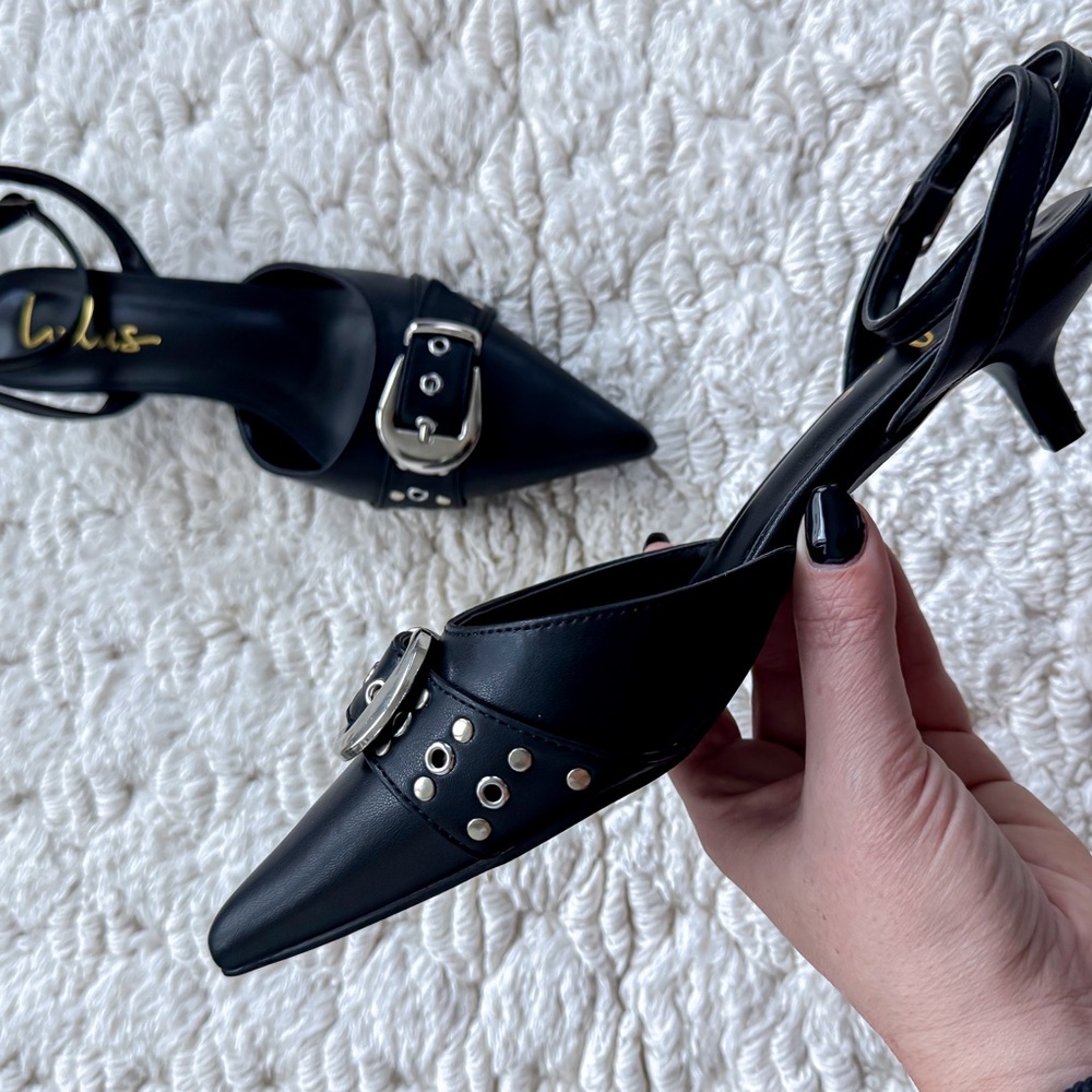 NIB | Chic Black Buckle Heels